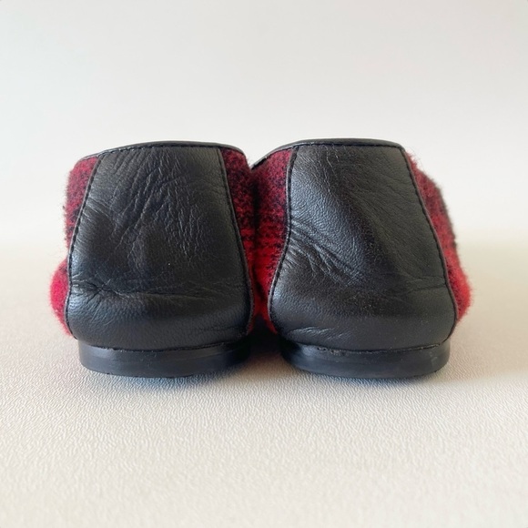 J Jill Flats Buffalo Plaid Loafer Chic Preppy Casual Holiday Red Black 8 - Picture 5 of 12